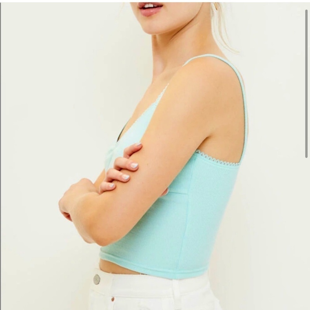 Pacsun Me to We Teal Lace Trim Tank Size Small - Picture 3 of 6